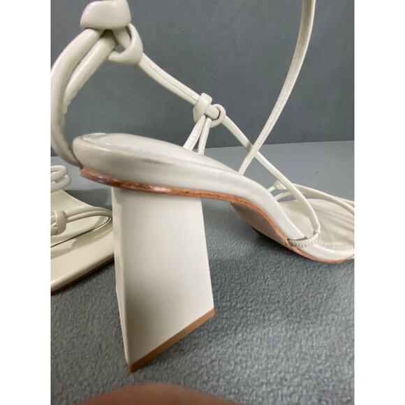 SONG OF STYLE Noelle Strappy Block Heels 3.5" in‎ Ivory Summer Knot Details - Picture 4 of 16